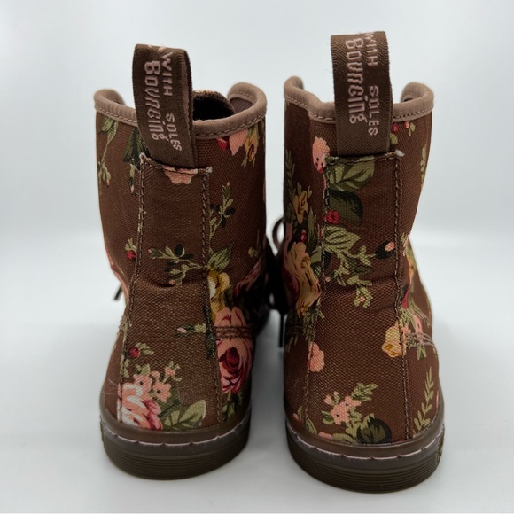 DR. MARTENS 8 Shoreditch Floral Rose Canvas Victorian Boots Low Profile - Picture 7 of 10